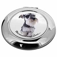 Schnauzer Dog-Love Make-Up Round Compact Mirror