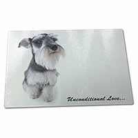 Large Glass Cutting Chopping Board Schnauzer Dog-Love