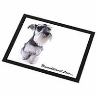 Schnauzer Dog-Love Black Rim High Quality Glass Placemat