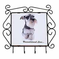 Schnauzer Dog-Love Wrought Iron Key Holder Hooks