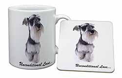 Schnauzer Dog-Love Mug and Coaster Set