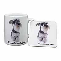 Schnauzer Dog-Love Mug and Coaster Set