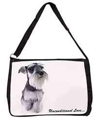 Schnauzer Dog-Love Large Black Laptop Shoulder Bag School/College