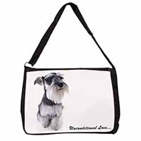 Schnauzer Dog-Love Large Black Laptop Shoulder Bag School/College