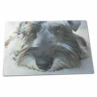 Large Glass Cutting Chopping Board Schnauzer Dog