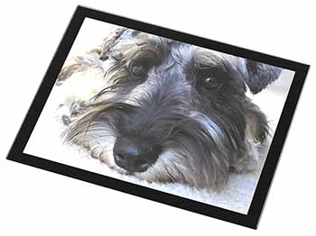 Schnauzer Dog Black Rim High Quality Glass Placemat