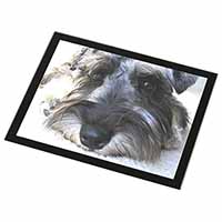 Schnauzer Dog Black Rim High Quality Glass Placemat