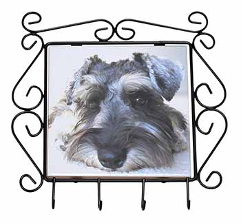 Schnauzer Dog Wrought Iron Key Holder Hooks