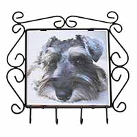 Schnauzer Dog Wrought Iron Key Holder Hooks