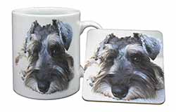 Schnauzer Dog Mug and Coaster Set