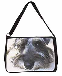 Schnauzer Dog Large Black Laptop Shoulder Bag School/College