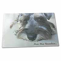 Large Glass Cutting Chopping Board Schnauzer Dog 