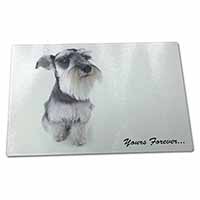 Large Glass Cutting Chopping Board Schnauzer Dog 