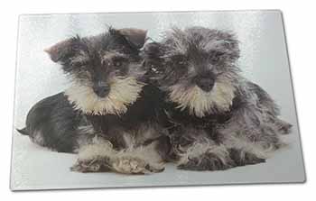 Large Glass Cutting Chopping Board Miniature Schnauzer Dogs