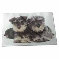 Large Glass Cutting Chopping Board Miniature Schnauzer Dogs