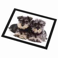 Miniature Schnauzer Dogs Black Rim High Quality Glass Placemat