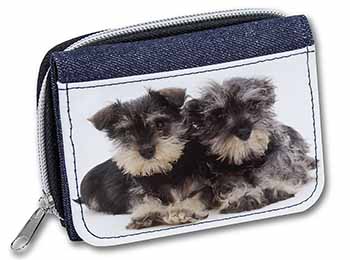Miniature Schnauzer Dogs Unisex Denim Purse Wallet