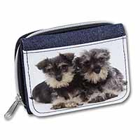 Miniature Schnauzer Dogs Unisex Denim Purse Wallet