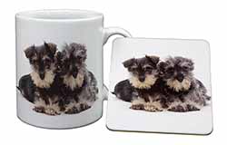 Miniature Schnauzer Dogs Mug and Coaster Set