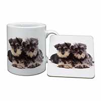 Miniature Schnauzer Dogs Mug and Coaster Set