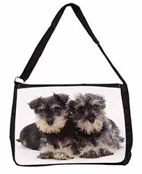 Miniature Schnauzer Dogs Large Black Laptop Shoulder Bag School/College