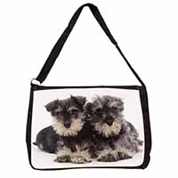 Miniature Schnauzer Dogs Large Black Laptop Shoulder Bag School/College