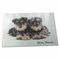 Large Glass Cutting Chopping Board Schnauzer Dog 