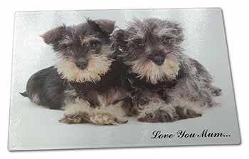 Large Glass Cutting Chopping Board Schnauzers 