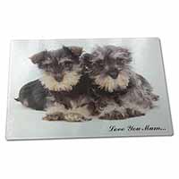 Large Glass Cutting Chopping Board Schnauzers 