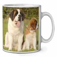 St Bernard Dog and Puppy Ceramic 10oz Coffee Mug/Tea Cup Printed Full Colour - Advanta Group®