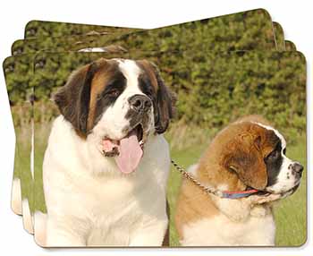 St Bernard Dog and Puppy Picture Placemats in Gift Box