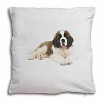 St Bernard Dog Soft White Velvet Feel Scatter Cushion