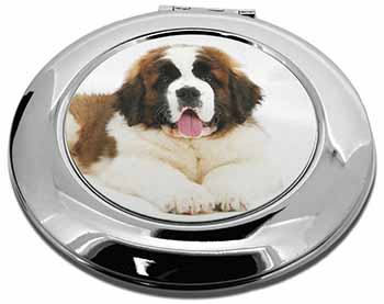 St Bernard Dog Make-Up Round Compact Mirror