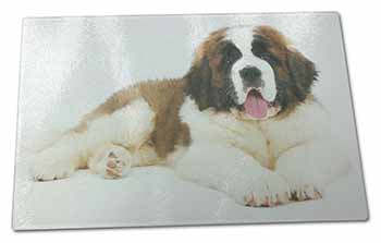 Large Glass Cutting Chopping Board St Bernard Dog