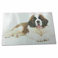 Large Glass Cutting Chopping Board St Bernard Dog