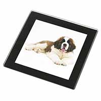 St Bernard Dog Black Rim High Quality Glass Coaster
