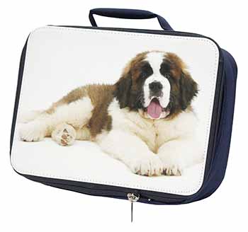 St Bernard Dog Navy Insulated School Lunch Box/Picnic Bag
