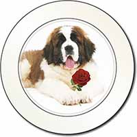 St. Bernard Dod with Red Rose Car or Van Permit Holder/Tax Disc Holder