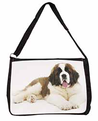 St Bernard Dog Large Black Laptop Shoulder Bag School/College