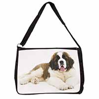 St Bernard Dog Large Black Laptop Shoulder Bag School/College