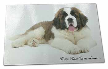 Large Glass Cutting Chopping Board St. Bernard Dog 