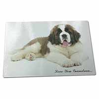 Large Glass Cutting Chopping Board St. Bernard Dog 