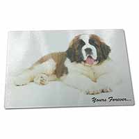 Large Glass Cutting Chopping Board St Bernard Dog 