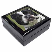 Black and White Staffordshire Bull Terrier Keepsake/Jewellery Box