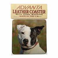 Staffordshire Bull Terrier Single Leather Photo Coaster