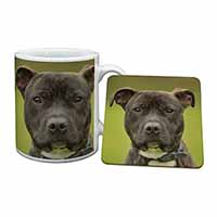 Staffordshire Bull Terrier Mug and Coaster Set