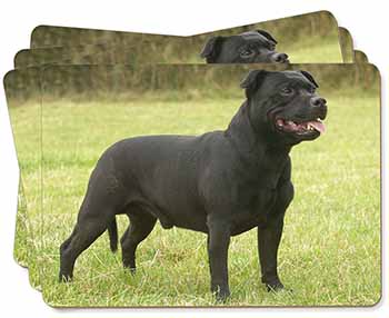 Black Staffordshire Bull Terrier Picture Placemats in Gift Box