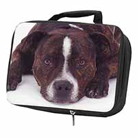 Staffordshire Bull Terrier Dog Black Insulated School Lunch Box/Picnic Bag