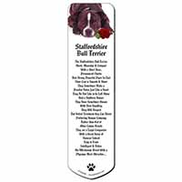 Brindle Staffie with Rose Bookmark, Book mark, Printed full colour