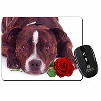 Brindle Staffie with Rose Computer Mouse Mat